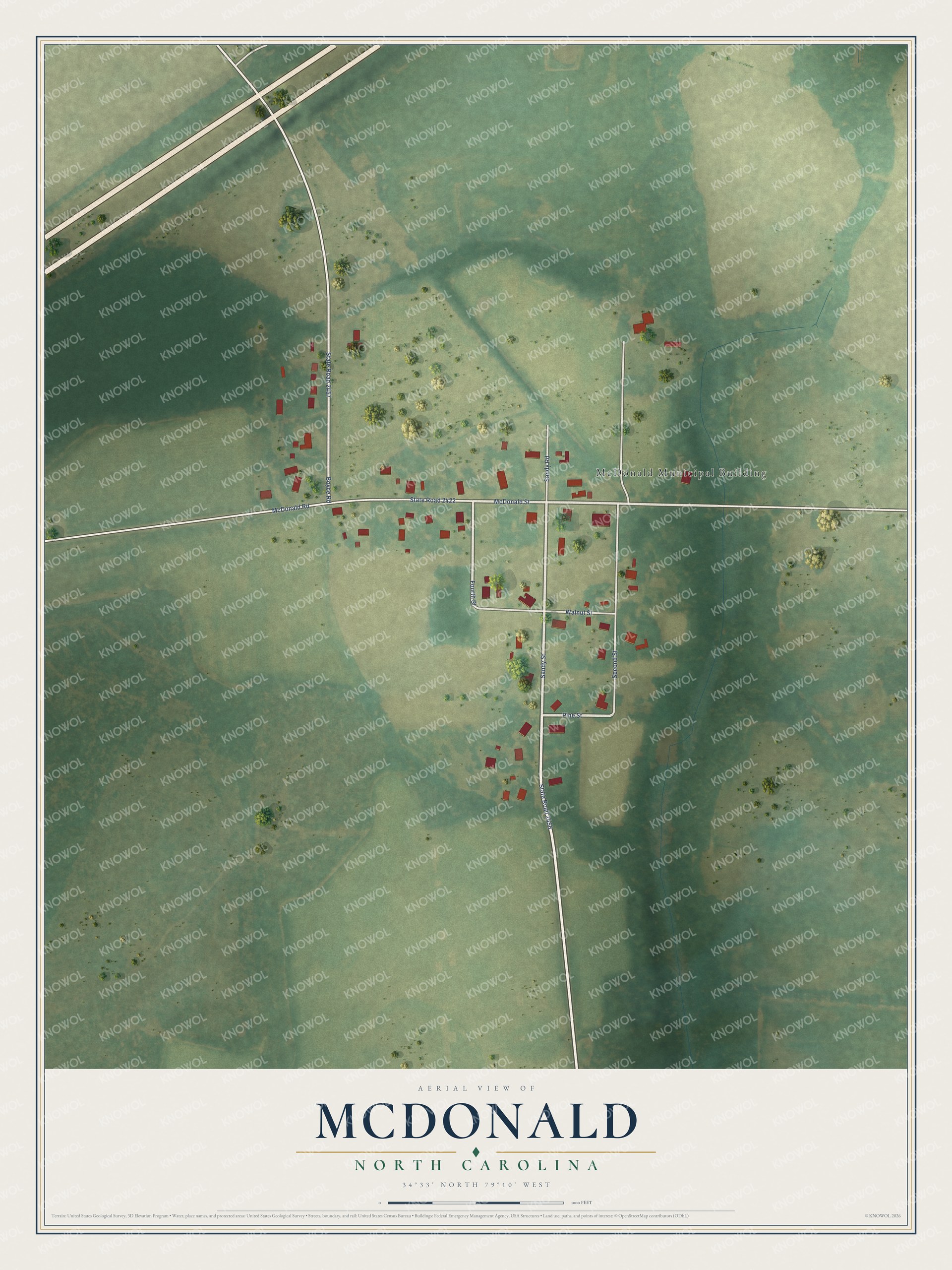 Watermarked full-map preview of McDonald, North Carolina