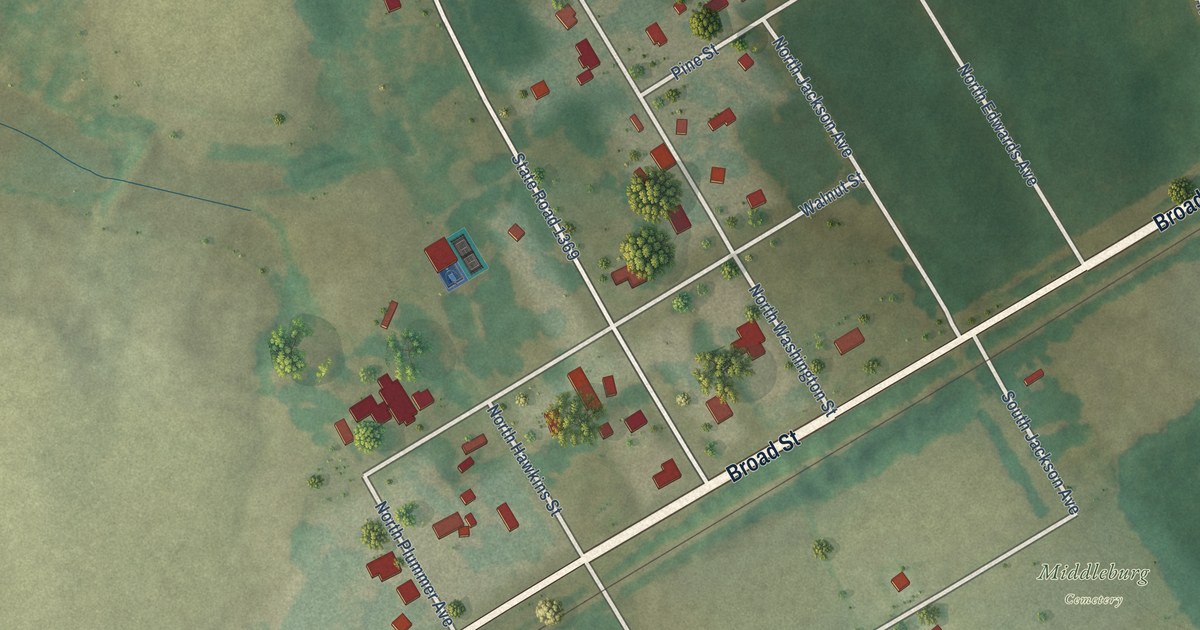 Map of Middleburg, North Carolina in 2026