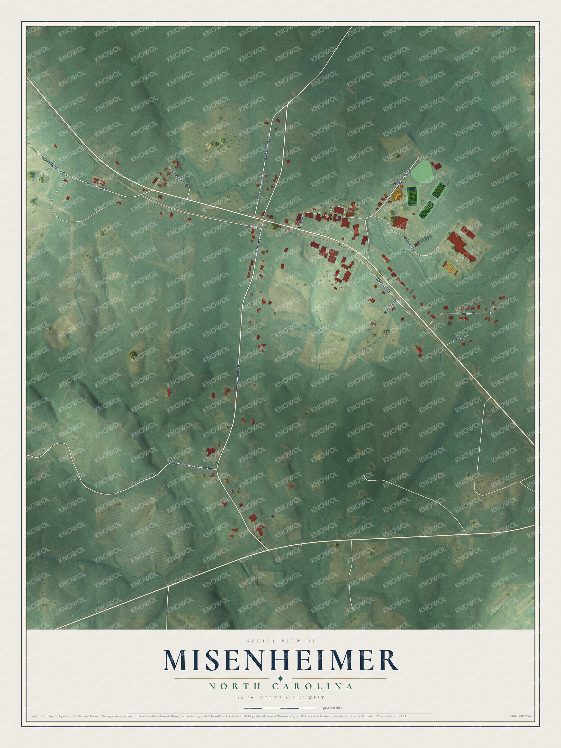 Watermarked full-map preview of Misenheimer, North Carolina