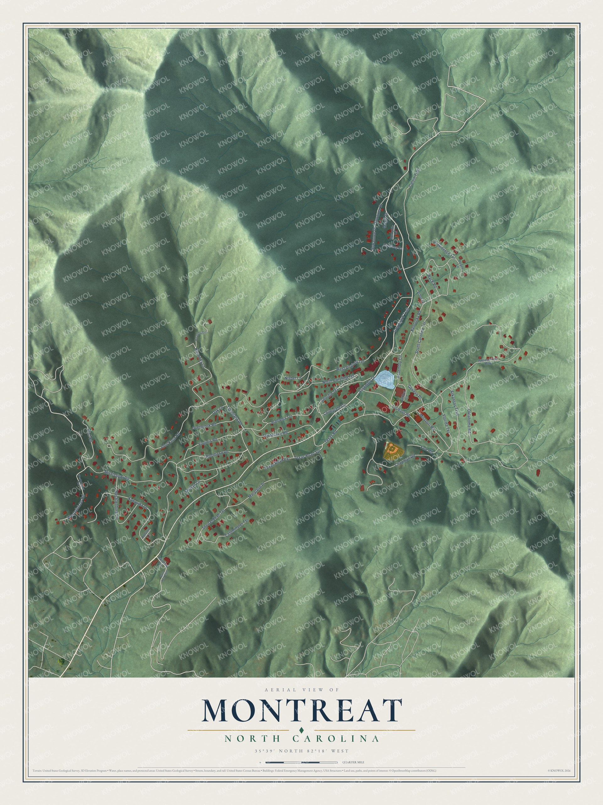 Watermarked full-map preview of Montreat, North Carolina
