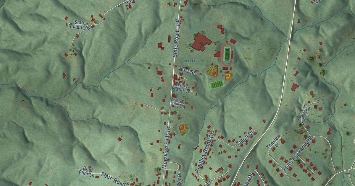 Map of Moravian Falls, North Carolina in 2026