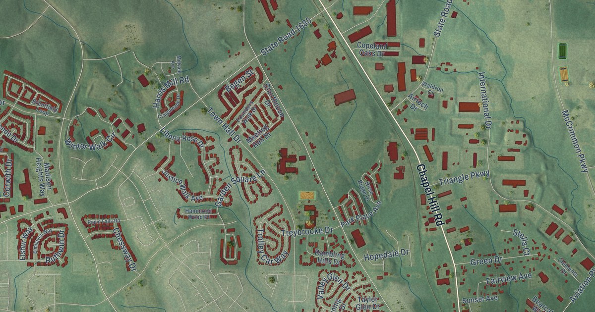 Map of Morrisville, North Carolina in 2026