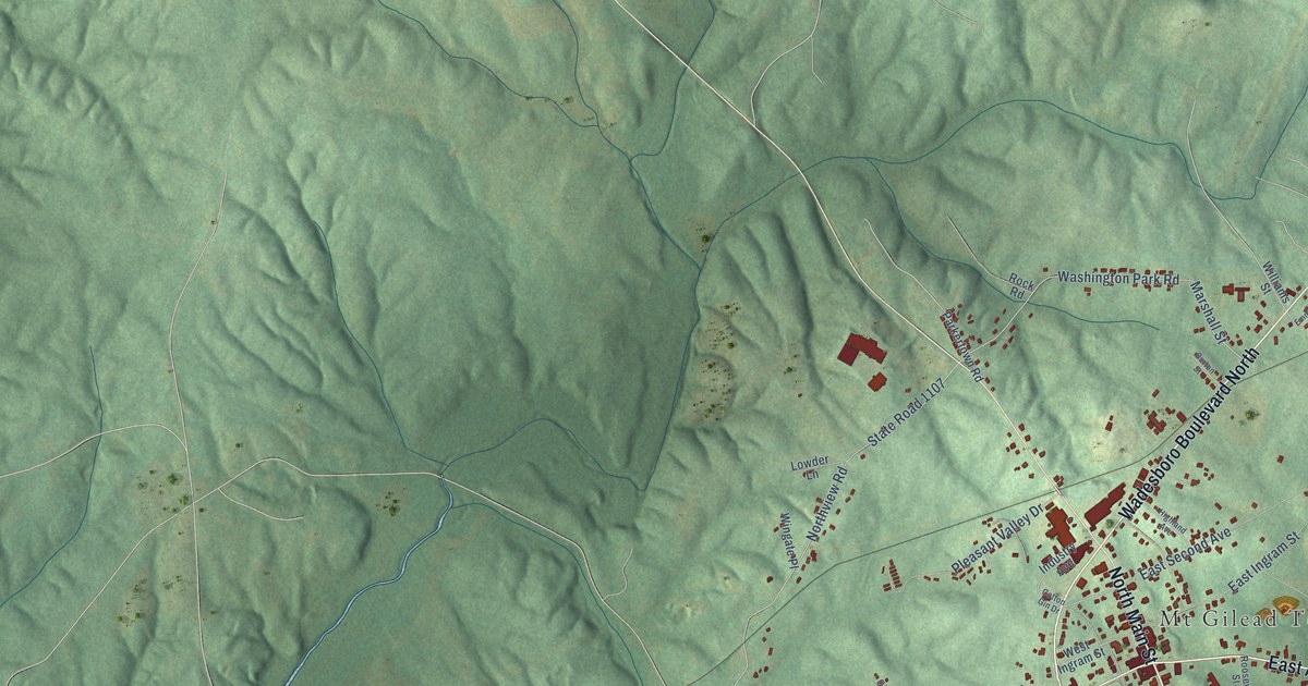 Map of Mount Gilead, North Carolina in 2026