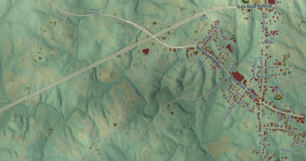Map of Mount Pleasant, North Carolina in 2026