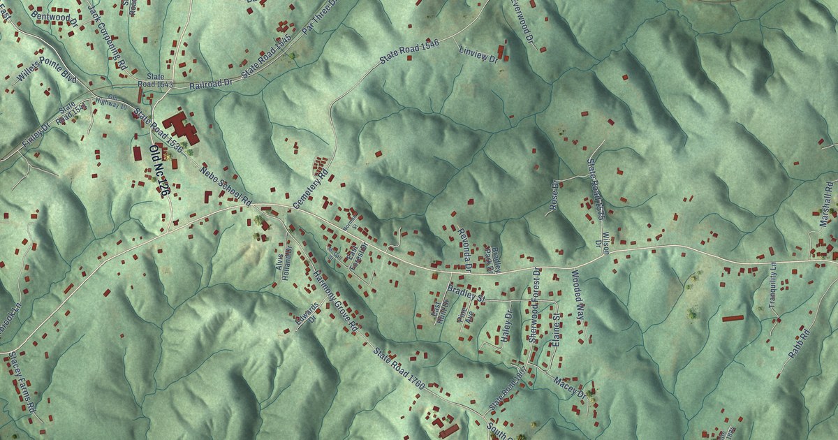 Map of Nebo, North Carolina in 2026
