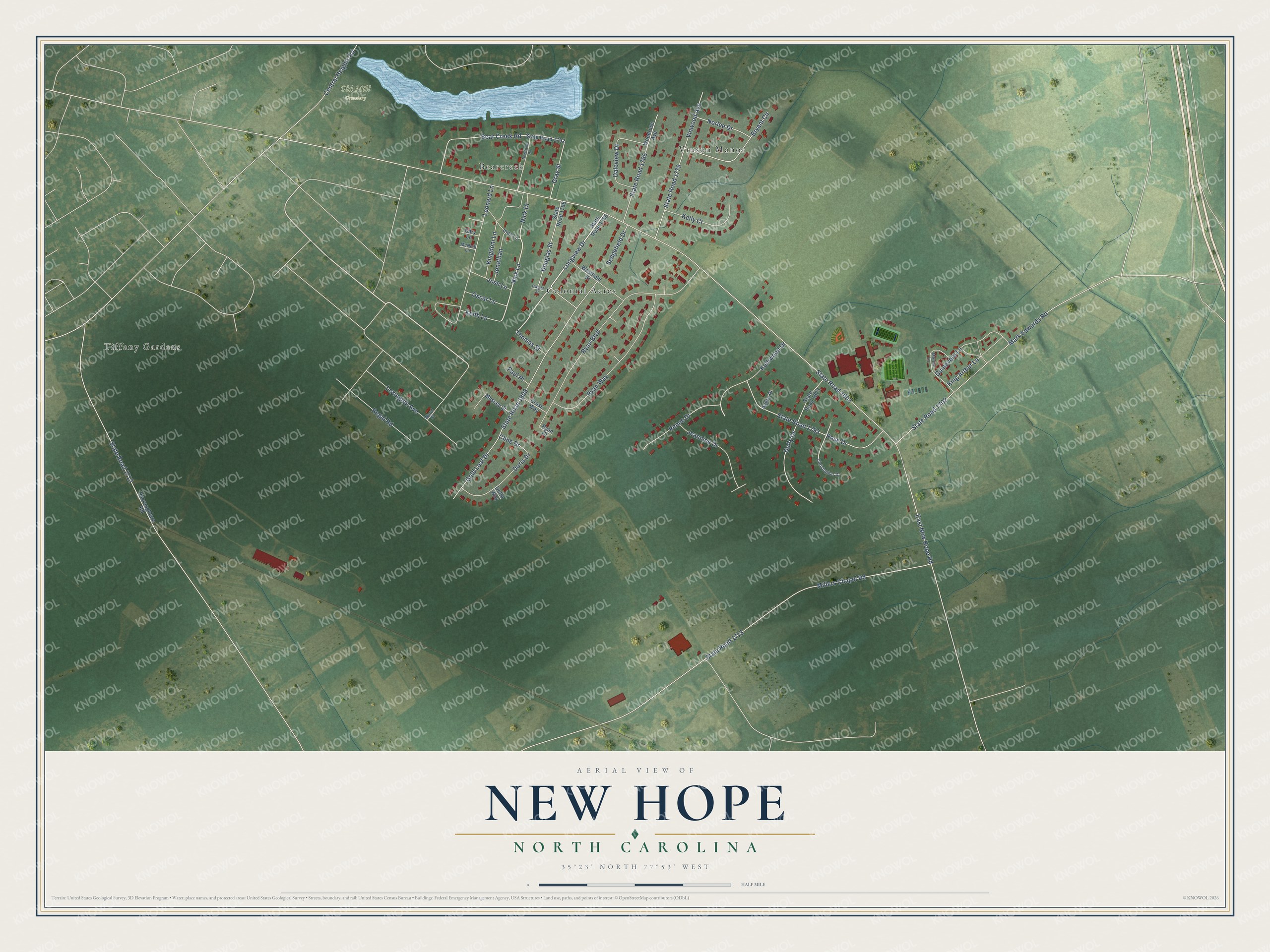 Watermarked full-map preview of New Hope, North Carolina