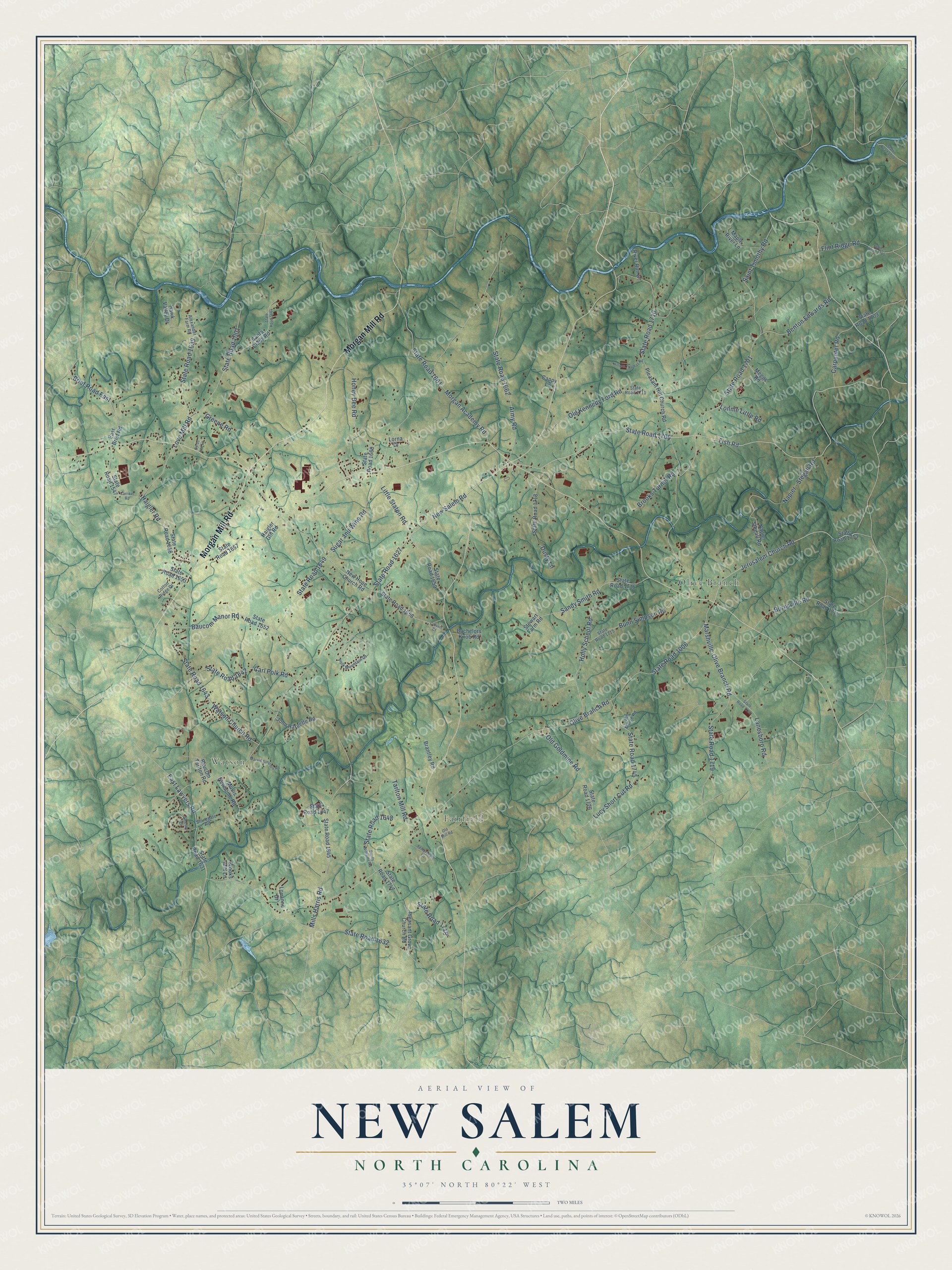 Watermarked full-map preview of New Salem, North Carolina