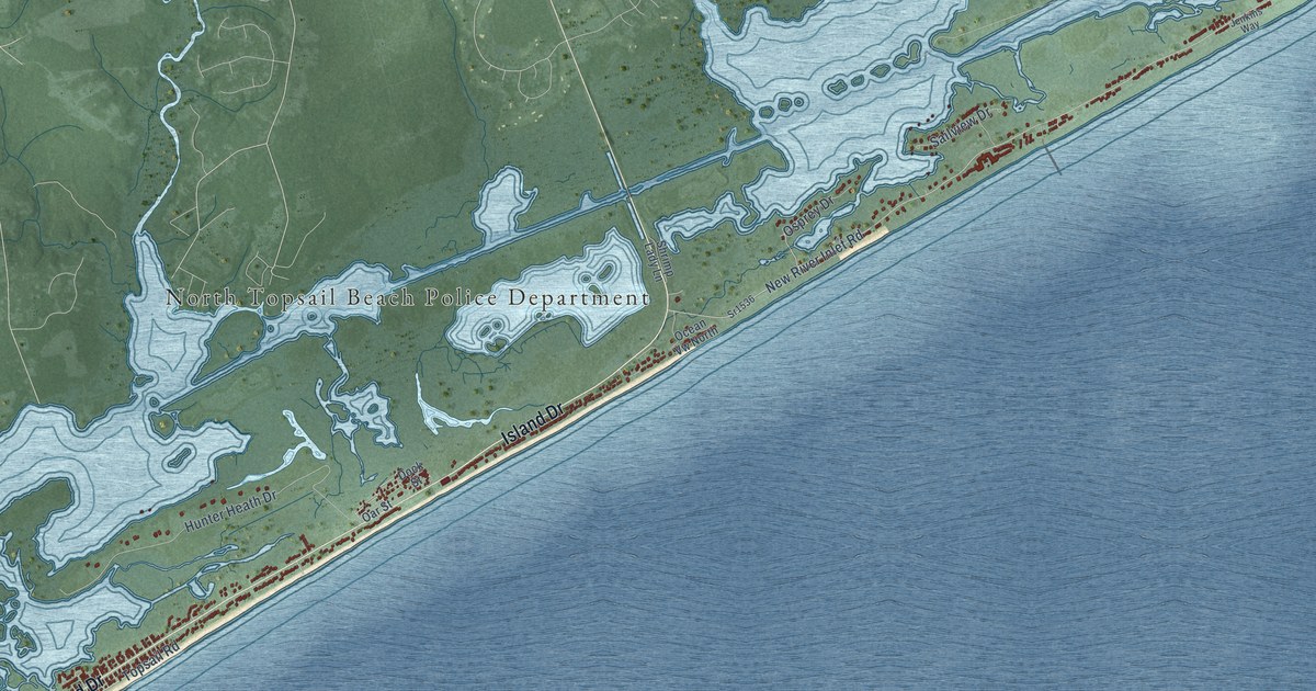 Map of North Topsail Beach, North Carolina in 2026