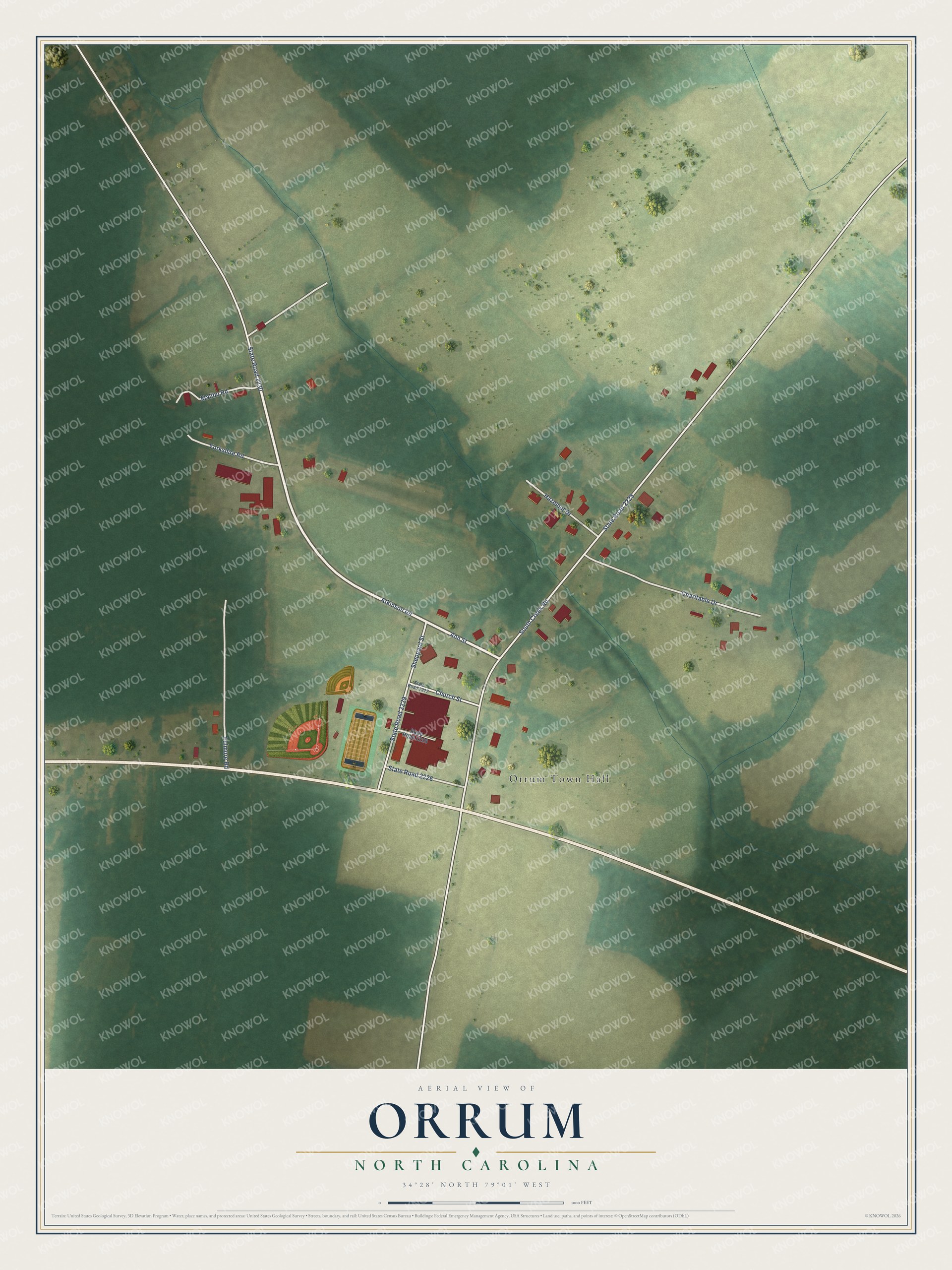 Watermarked full-map preview of Orrum, North Carolina