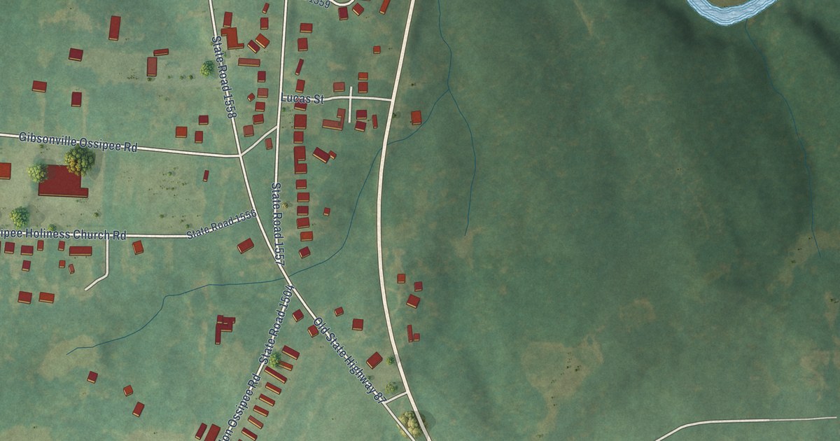 Map of Ossipee, North Carolina in 2026