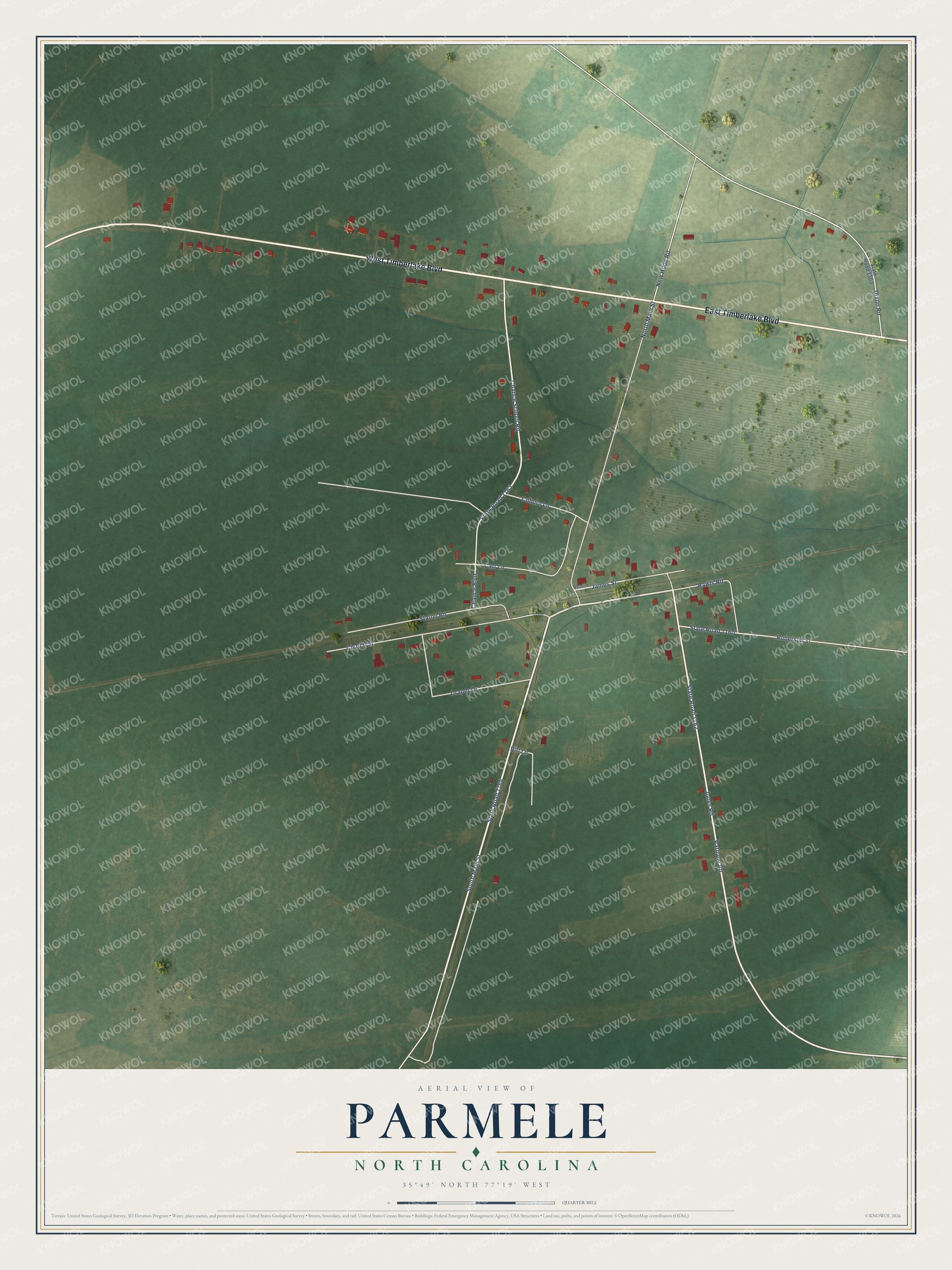 Watermarked full-map preview of Parmele, North Carolina