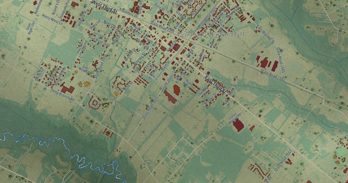 Map of Pembroke, North Carolina in 2026
