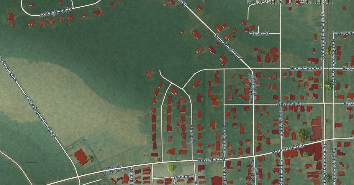 Map of Pikeville, North Carolina in 2026