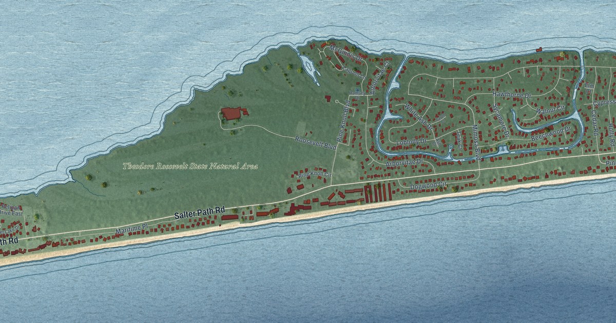 Map of Pine Knoll Shores, North Carolina in 2026