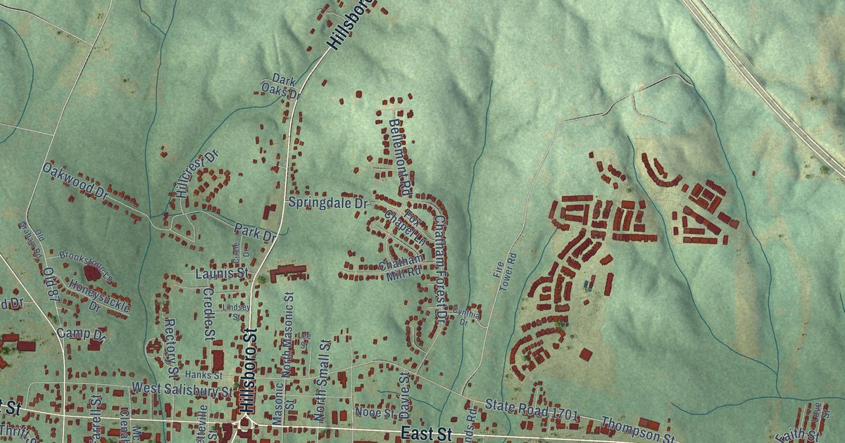 Map of Pittsboro, North Carolina in 2026