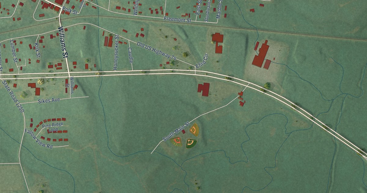 Map of Polkton, North Carolina in 2026
