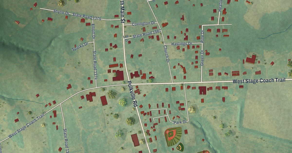 Map of Polkville, North Carolina in 2026