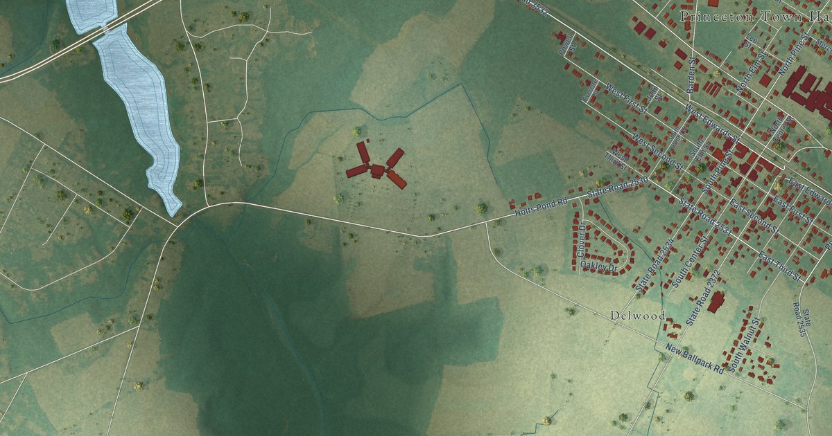 Map of Princeton, North Carolina in 2026