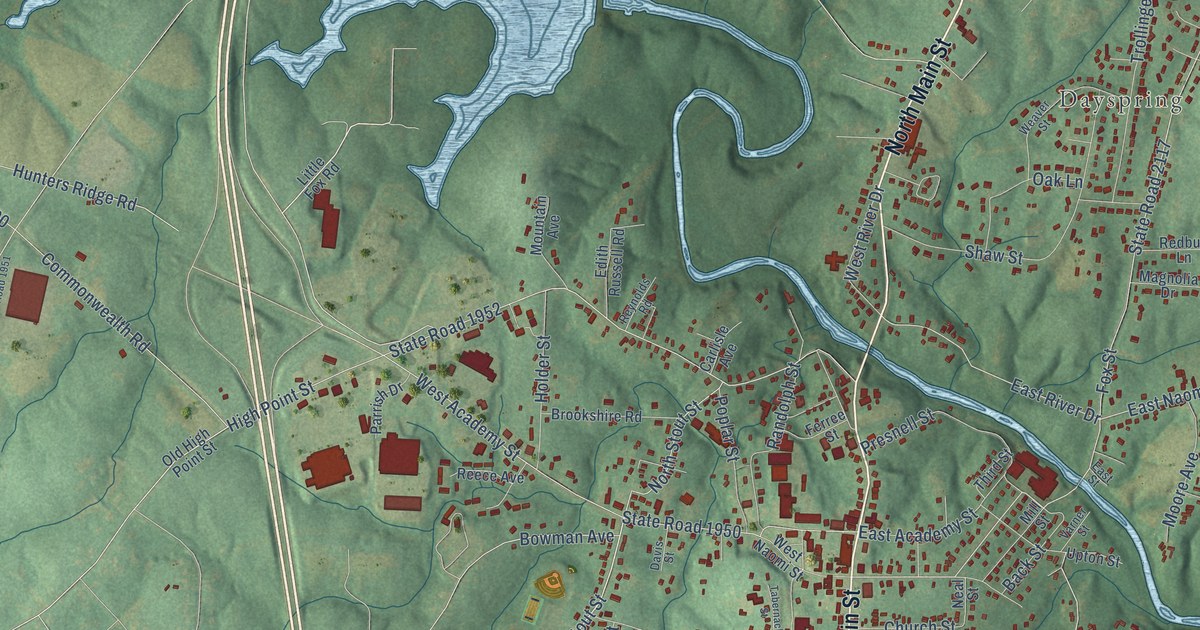Map of Randleman, North Carolina in 2026