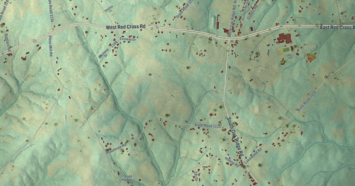 Map of Red Cross, North Carolina in 2026