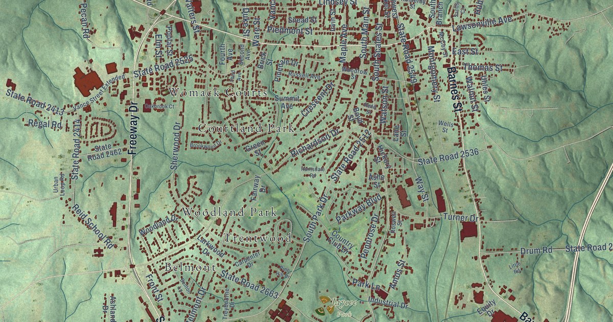 Map of Reidsville, North Carolina in 2026