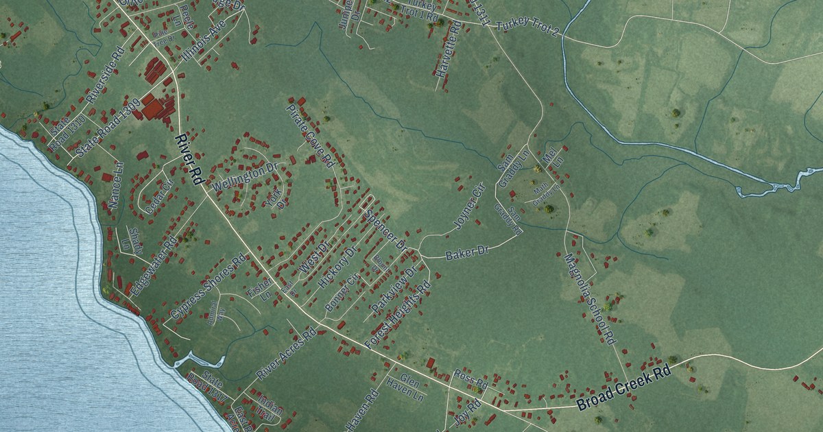 Map of River Road, North Carolina in 2026