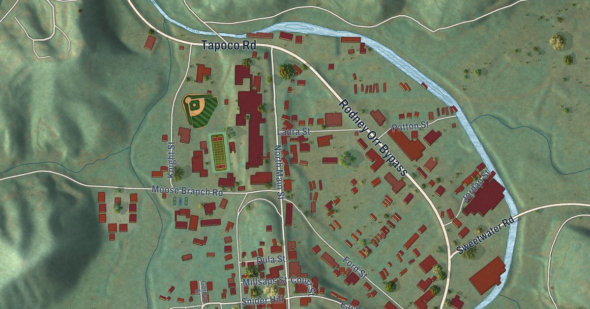 Map of Robbinsville, North Carolina in 2026