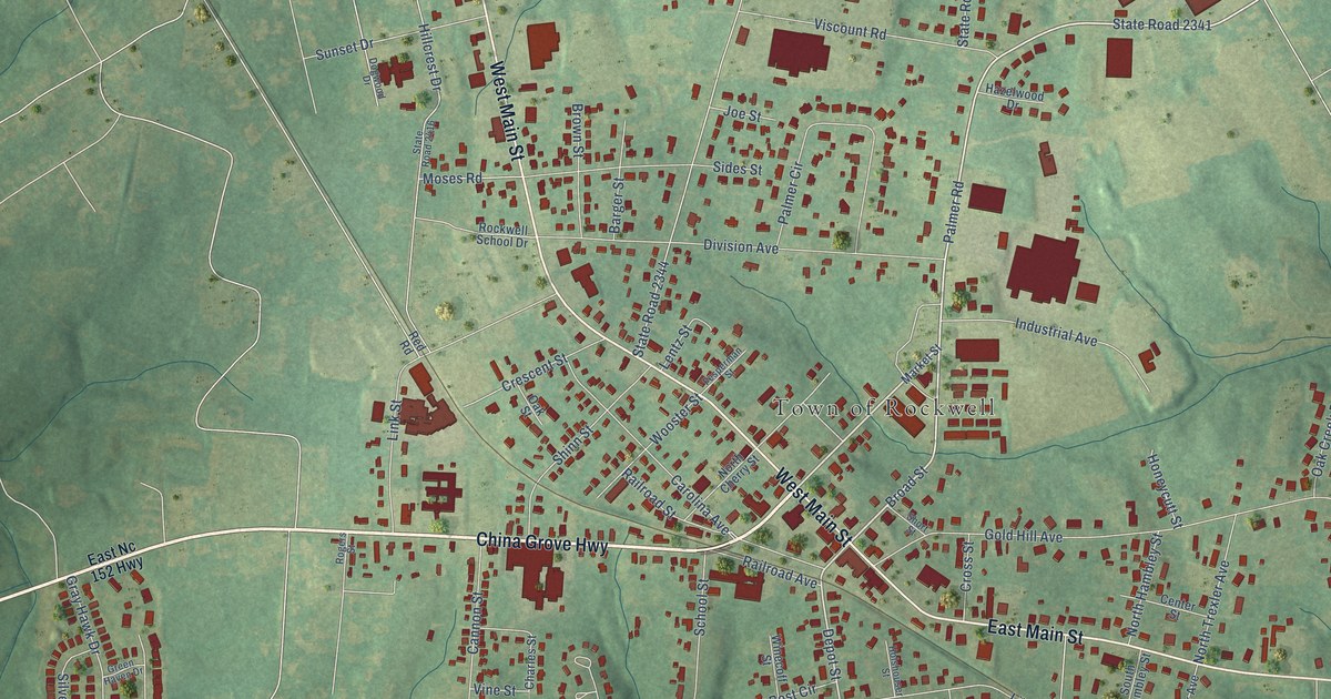 Map of Rockwell, North Carolina in 2026