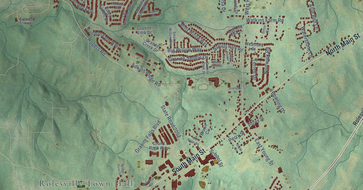 Map of Rolesville, North Carolina in 2026