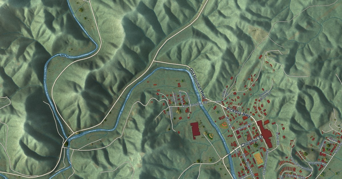 Map of Rosman, North Carolina in 2026