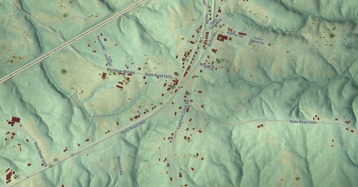 Map of Ruffin, North Carolina in 2026