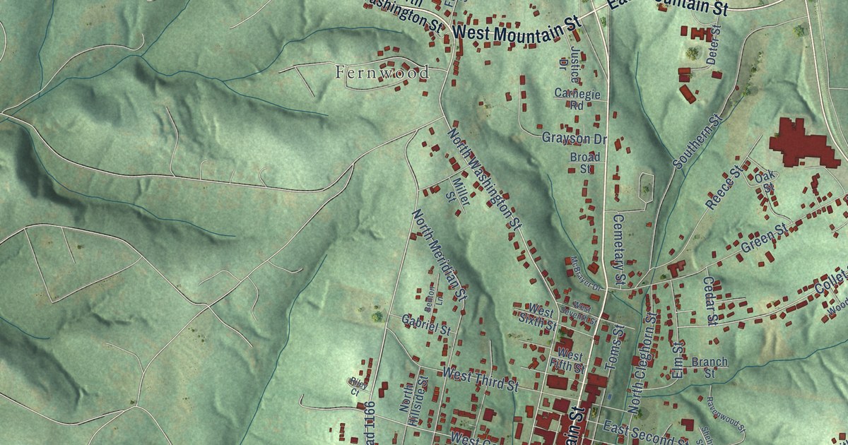 Map of Rutherfordton, North Carolina in 2026