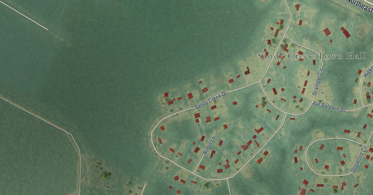 Map of Sandy Creek, North Carolina in 2026