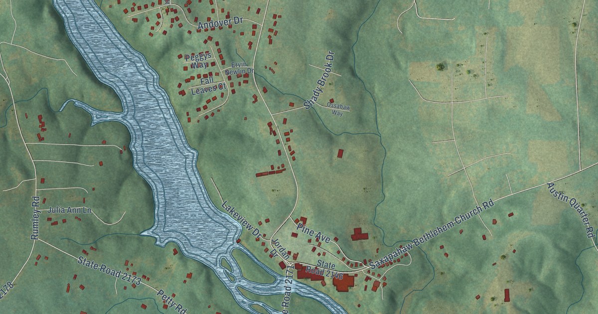 Map of Saxapahaw, North Carolina in 2026