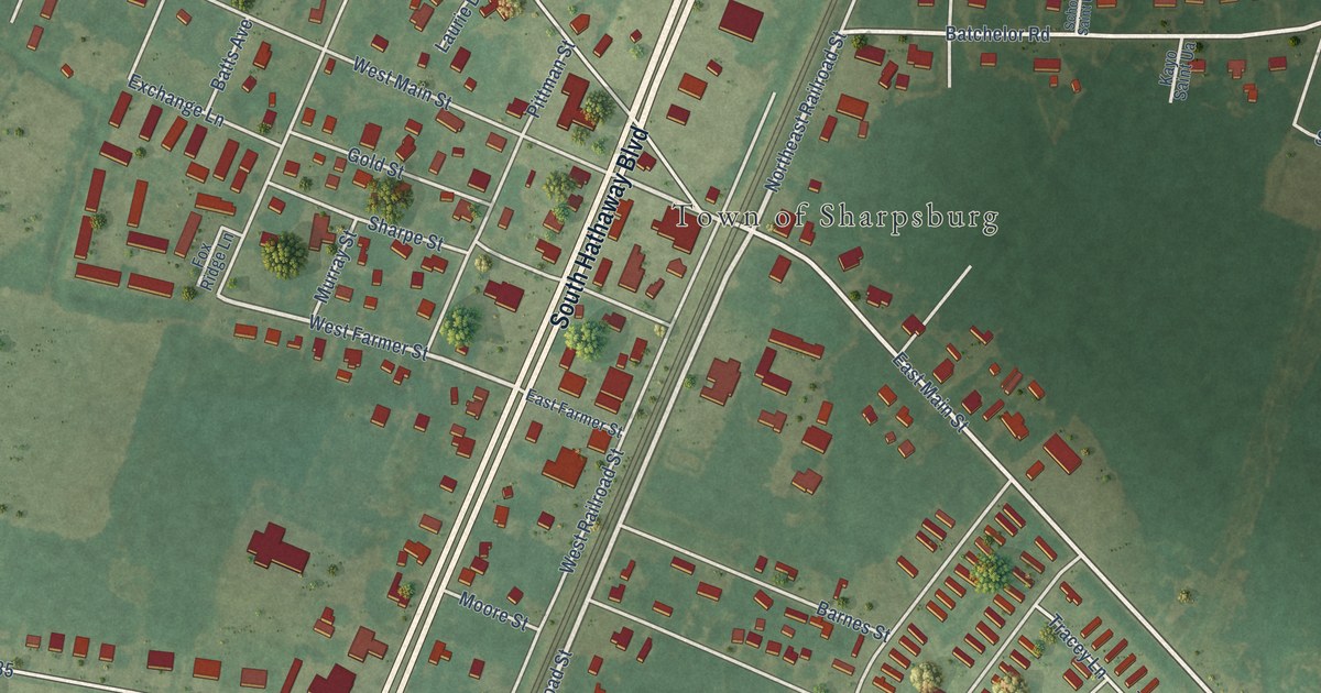 Map of Sharpsburg, North Carolina in 2026