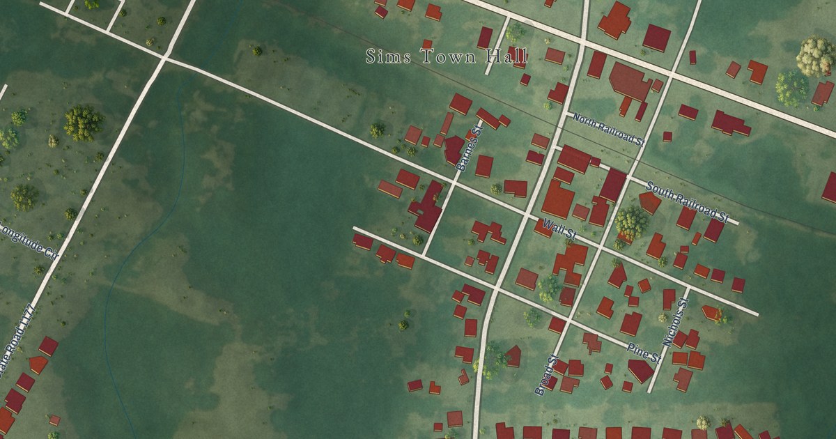 Map of Sims, North Carolina in 2026