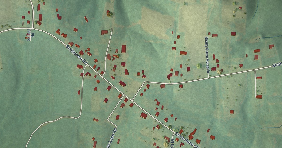 Map of Smithtown, North Carolina in 2026