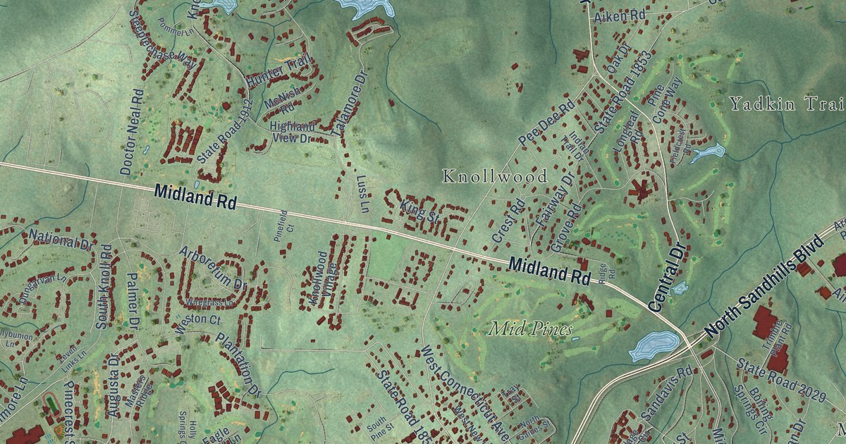 Map of Southern Pines, North Carolina in 2026