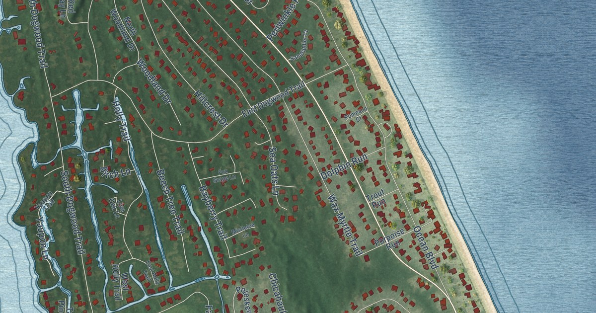 Map of Southern Shores, North Carolina in 2026