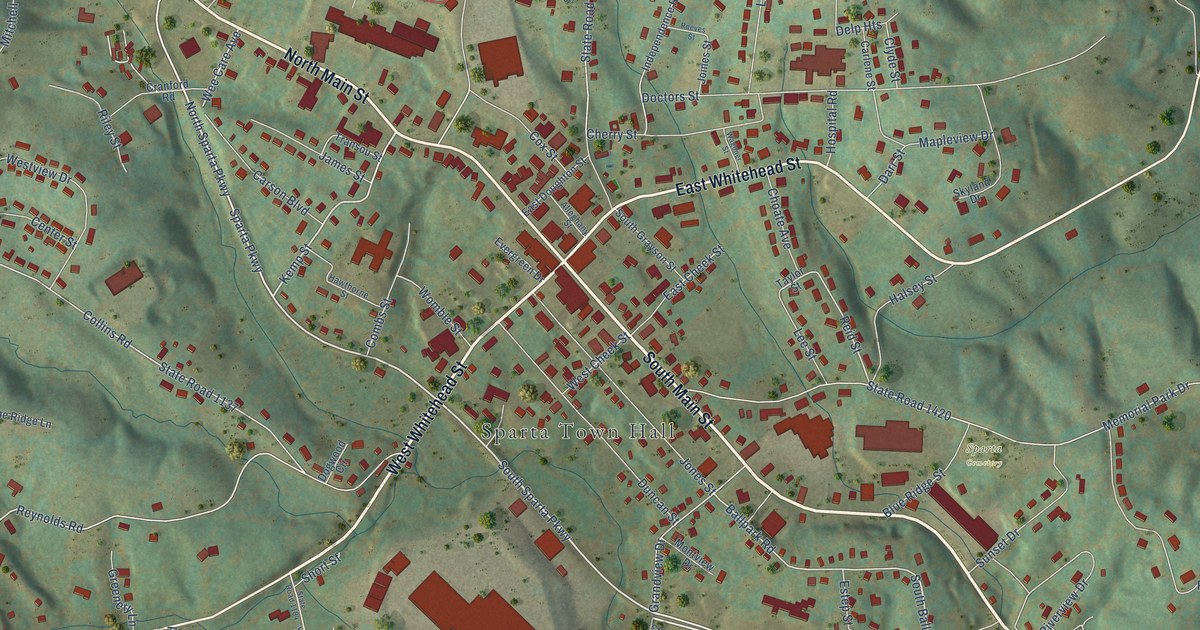 Map of Sparta, North Carolina in 2026