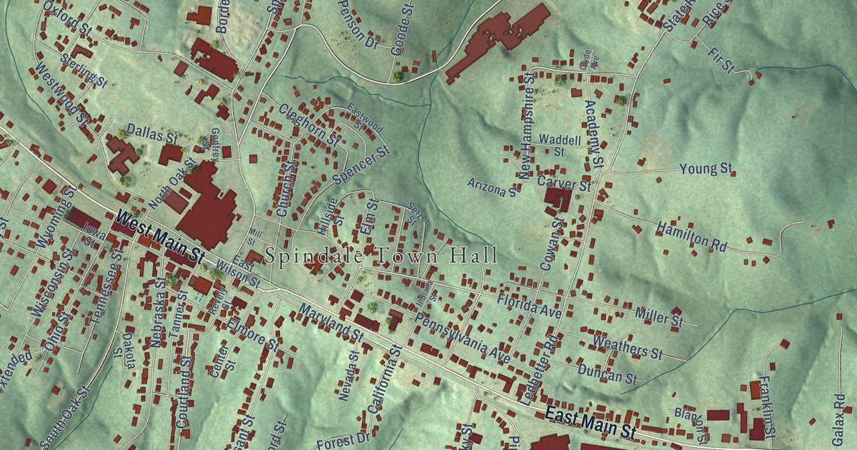 Map of Spindale, North Carolina in 2026
