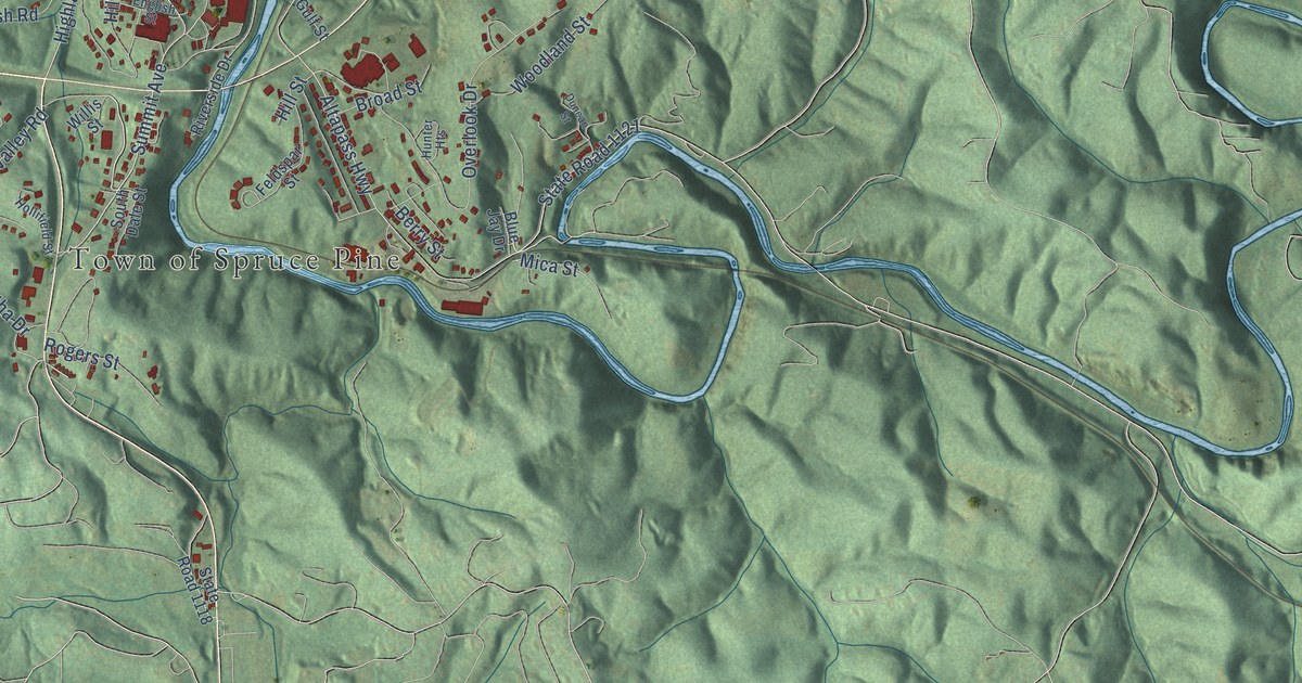 Map of Spruce Pine, North Carolina in 2026