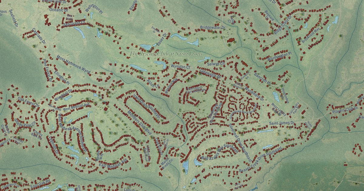 Map of St. James, North Carolina in 2026