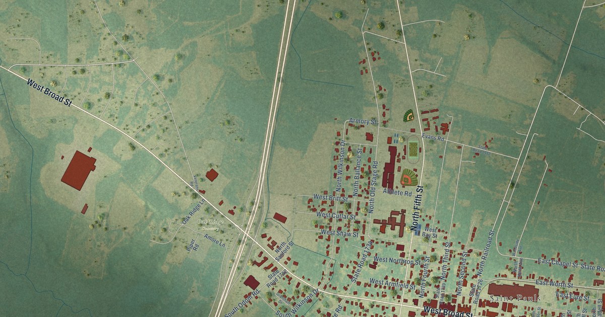 Map of St. Pauls, North Carolina in 2026