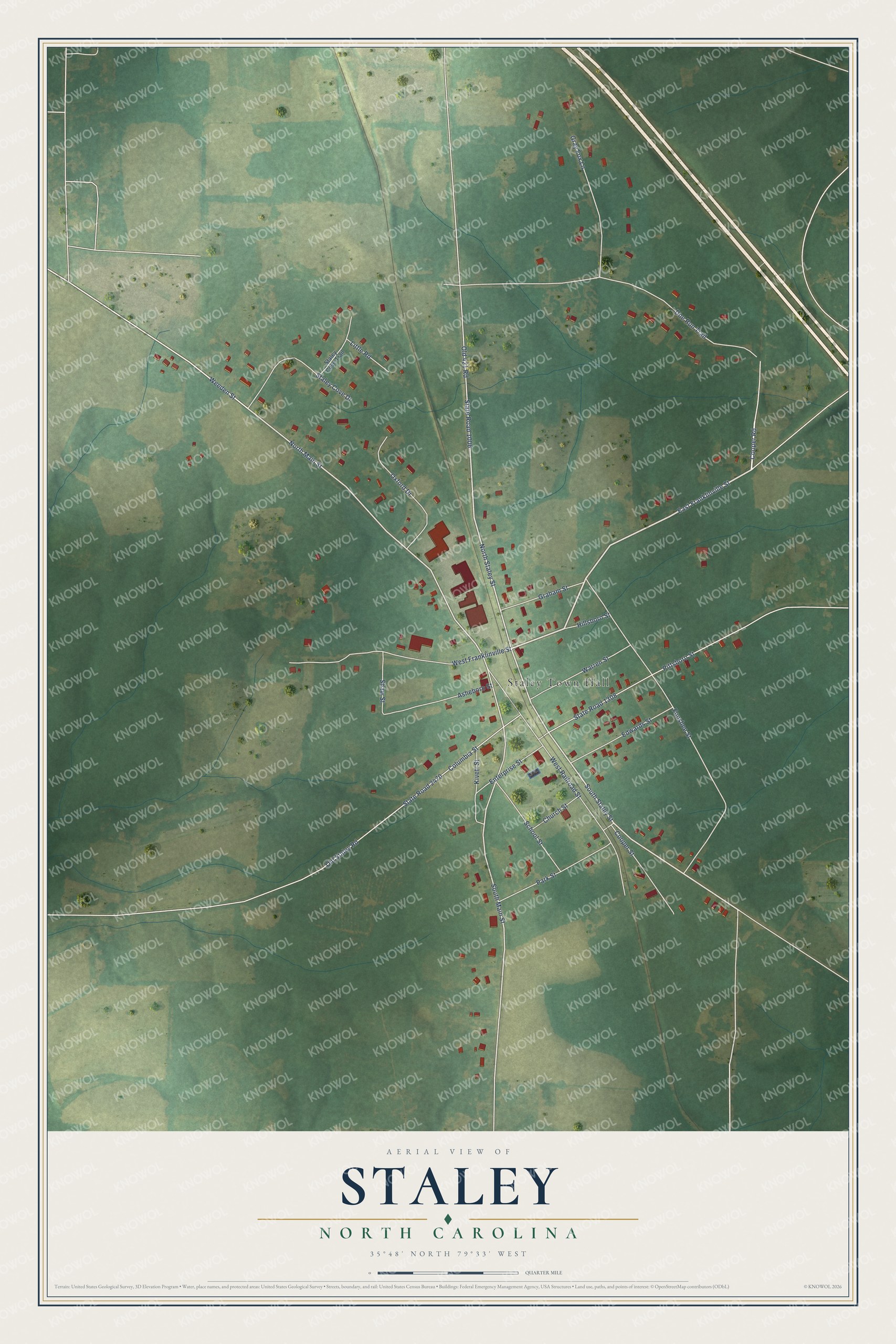 Watermarked full-map preview of Staley, North Carolina