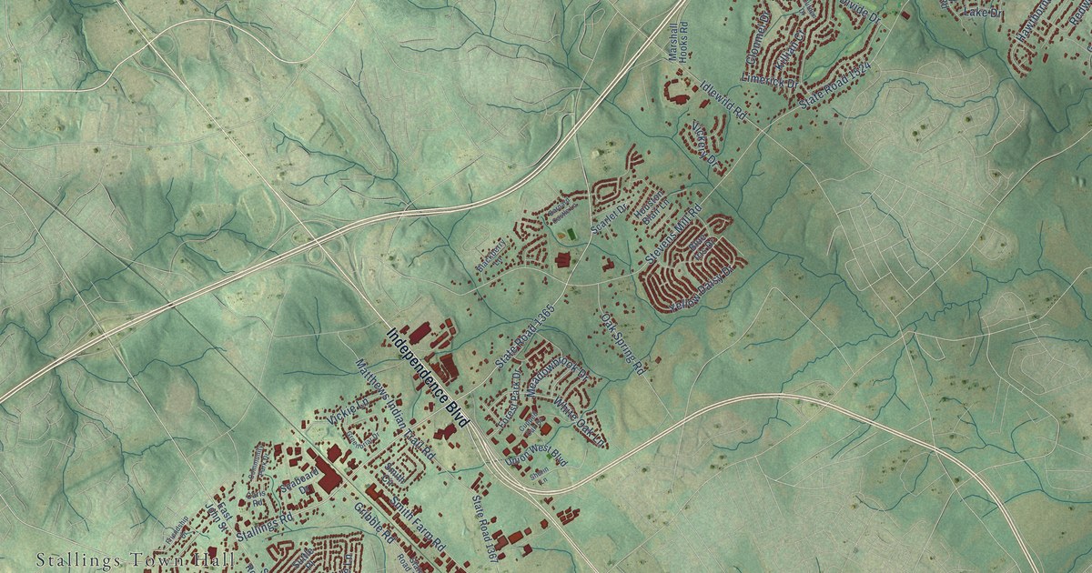 Map of Stallings, North Carolina in 2026