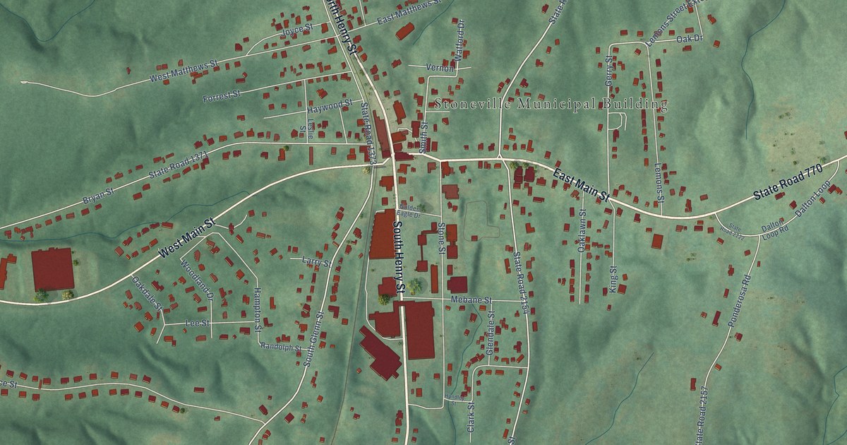 Map of Stoneville, North Carolina in 2026