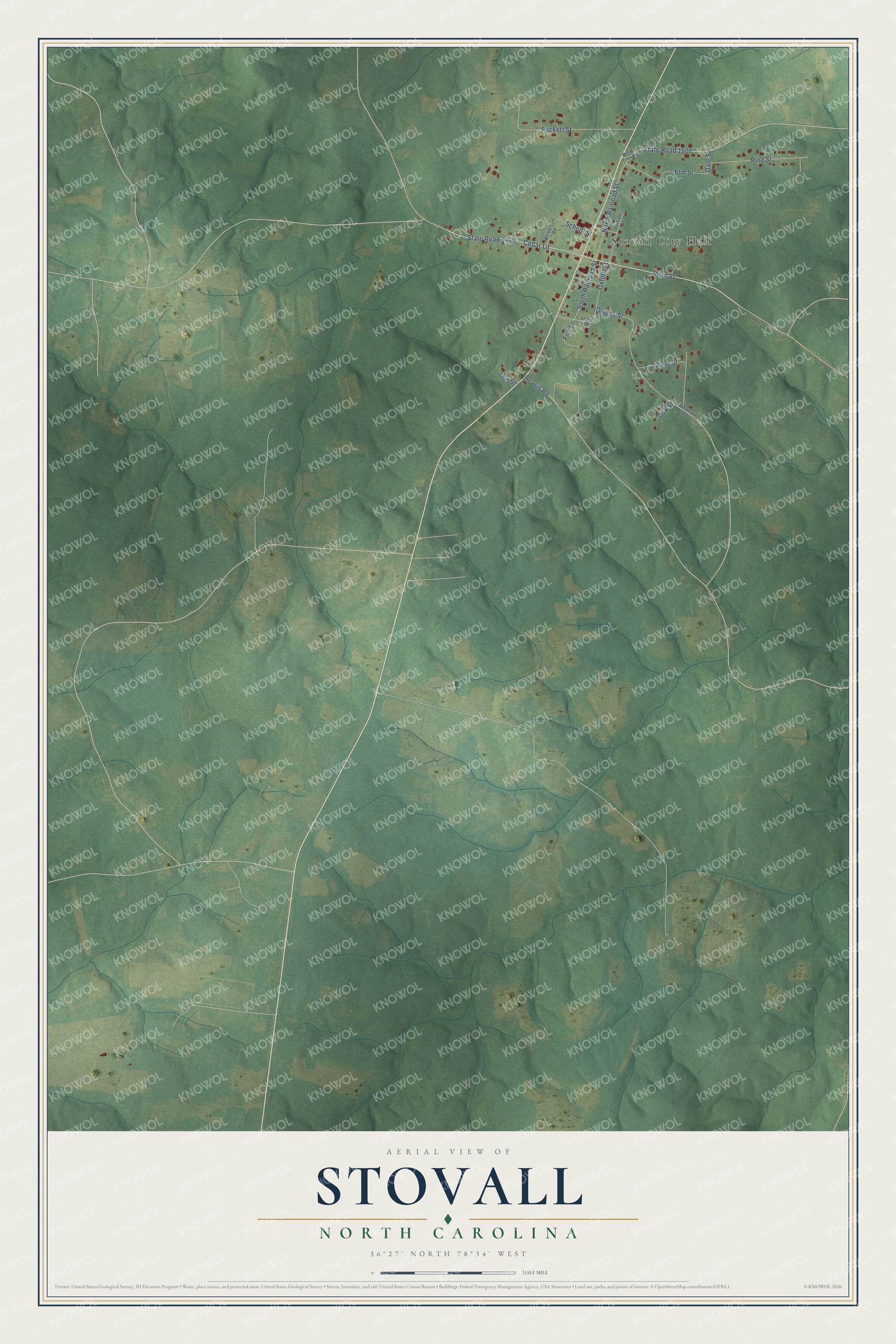 Watermarked full-map preview of Stovall, North Carolina