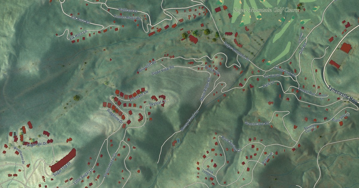 Map of Sugar Mountain, North Carolina in 2026