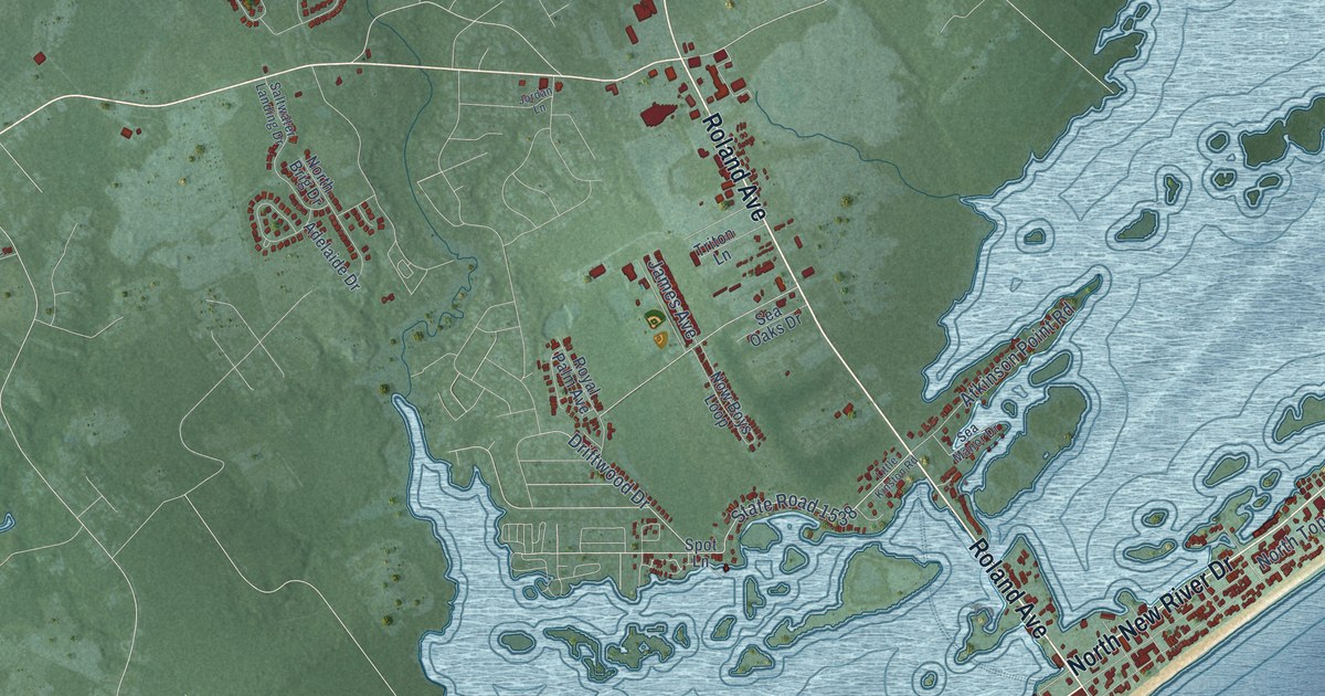 Map of Surf City, North Carolina in 2026